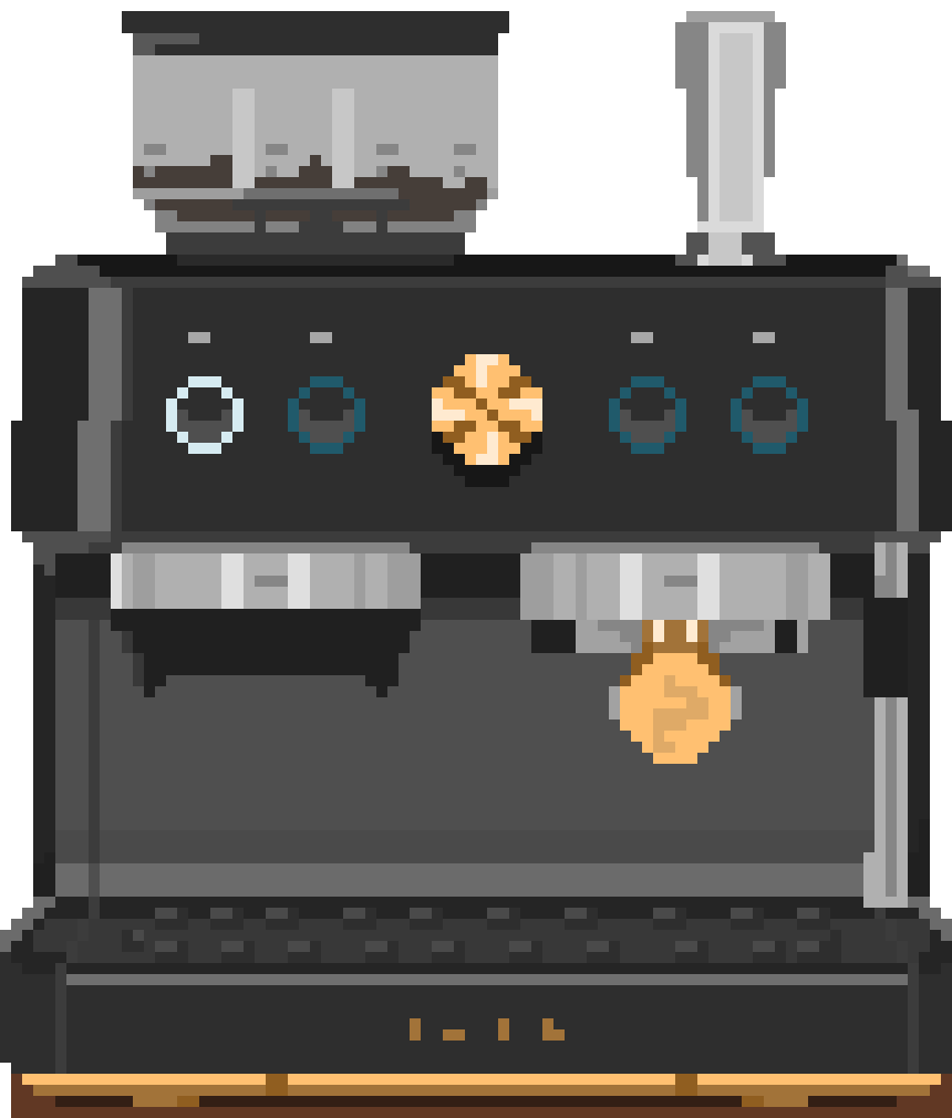 a black coffee machine.